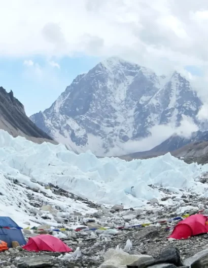 Khumbu Glacier, the gateway to Everest Base Camp.